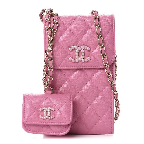 CHANEL Caviar Quilted CC Airpods Pro and Phone Case With 